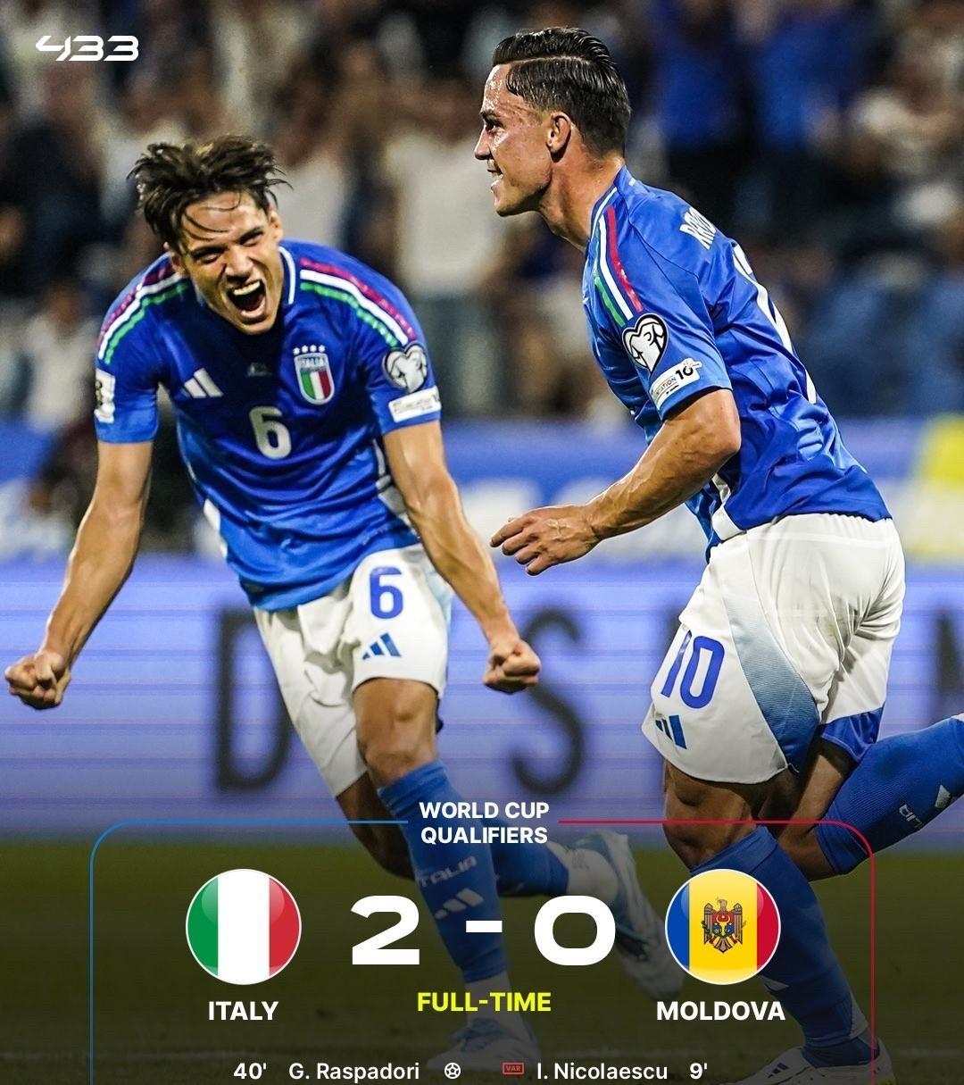 意大利连胜锁定欧洲国家杯小组第一名